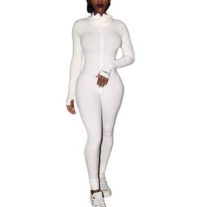 High neck bodycon jumpsuit .